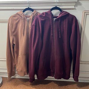 Set of 2 Vintage Goodfellow Zip-up Hoodies Sweatshirts Size L
